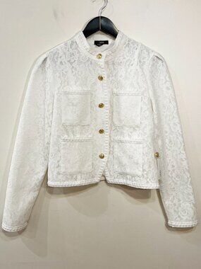 New Aqua Lace Lady Jacket White Small $118